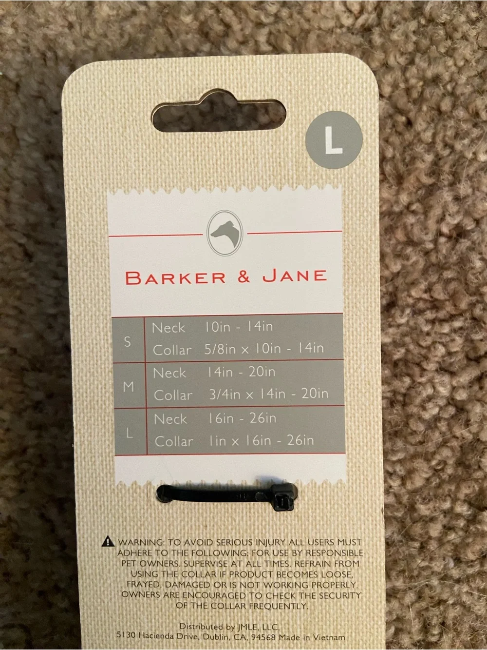 Large Cream Webbing Dog Collar